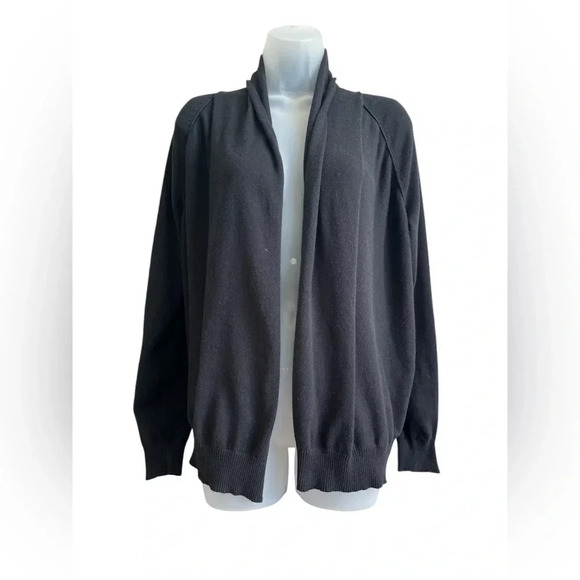 Ladies Michael Stars Open Front Black Cardigan, Size Large - Picture 1 of 4